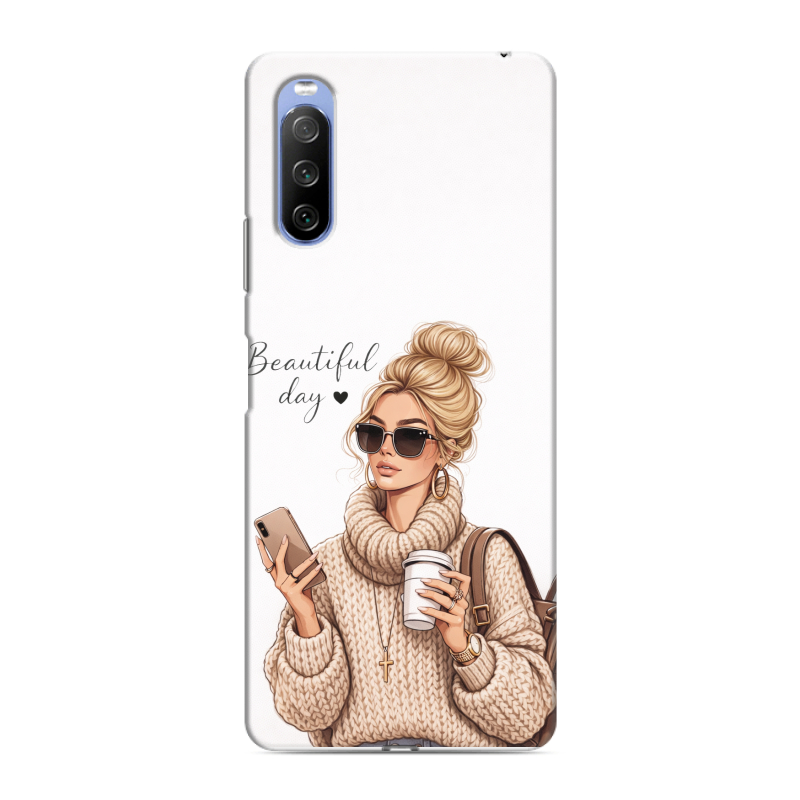 Силиконовый противоударный чехол на Sony Xperia 10 III с принтом женский Силиконовый противоударный чехол на Sony Xperia 10 III с принтом женский