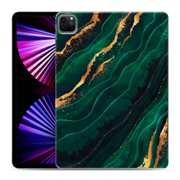 Силиконовый чехол на планшета Ipad Pro 11 (2021) с принтом Мрамор зеленое золото