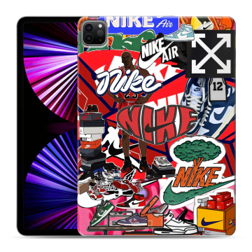 Силиконовый чехол на Ipad Pro 11 (2021) с принтом Найк Nike яркий Силиконовый чехол на Ipad Pro 11 (2021) с принтом Найк Nike яркий