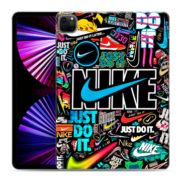 Силиконовый чехол на Ipad Pro 11 (2021) с принтом найк nike черный