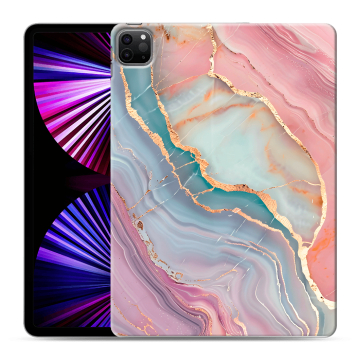 Силиконовый чехол на Ipad Pro 11 (2021) с принтом розовый мрамор Силиконовый чехол на Ipad Pro 11 (2021) с принтом розовый мрамор