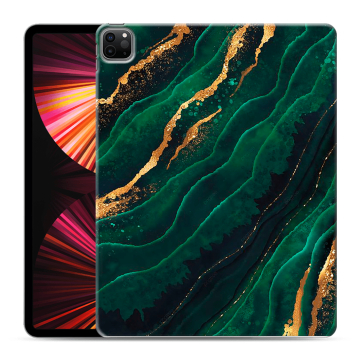 Силиконовый чехол на планшета Ipad Pro 12.9 (2021) с принтом Мрамор зеленое золото Силиконовый чехол на планшета Ipad Pro 12.9 (2021) с принтом Мрамор зеленое золото