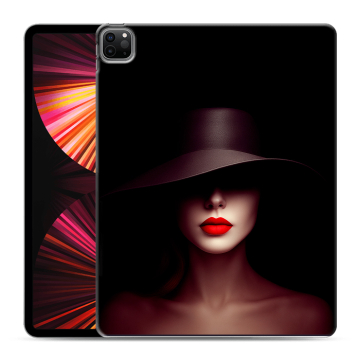 Силиконовый чехол на Ipad Pro 12.9 (2021) с принтом Девушка в шляпе Силиконовый чехол на Ipad Pro 12.9 (2021) с принтом Девушка в шляпе