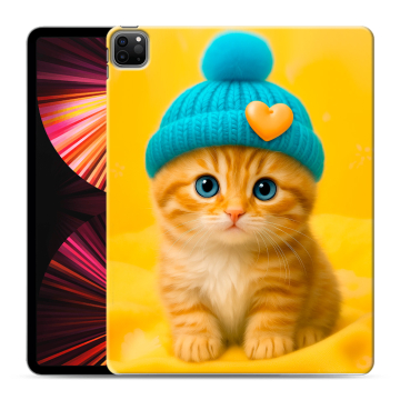 Силиконовый чехол на Ipad Pro 12.9 (2021) с принтом Котенок в шапке Силиконовый чехол на Ipad Pro 12.9 (2021) с принтом Котенок в шапке