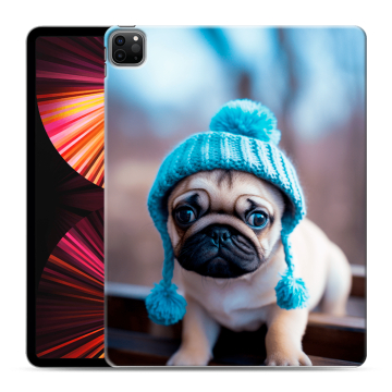 Силиконовый чехол на Ipad Pro 12.9 (2021) с принтом Мопс в шапке Силиконовый чехол на Ipad Pro 12.9 (2021) с принтом Мопс в шапке