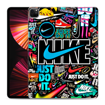 Силиконовый чехол на Ipad Pro 12.9 (2021) с принтом найк nike черный