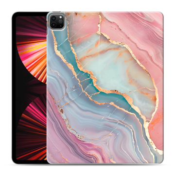 Силиконовый чехол на Ipad Pro 12.9 (2021) с принтом розовый мрамор Силиконовый чехол на Ipad Pro 12.9 (2021) с принтом розовый мрамор
