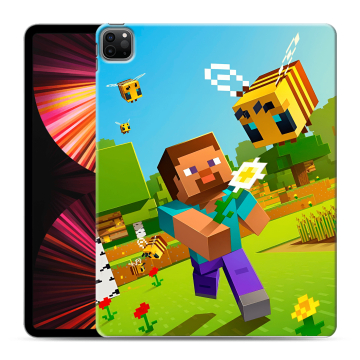 Силиконовый чехол на Ipad Pro 12.9 (2021) с принтом Майнкрафт Minecraft