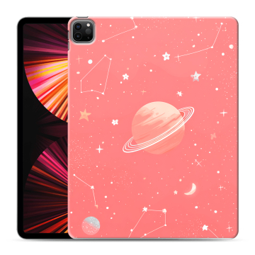 Силиконовый чехол на Ipad Pro 12.9 (2021) с принтом Розовый космос Силиконовый чехол на Ipad Pro 12.9 (2021) с принтом Розовый космос
