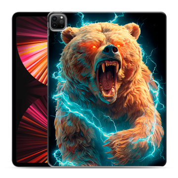 Силиконовый чехол на Ipad Pro 12.9 (2021) с принтом Медведь Силиконовый чехол на Ipad Pro 12.9 (2021) с принтом Медведь