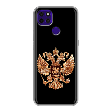 Силиконовый чехол на Lenovo K12 Pro с принтом Герб России золотой Силиконовый чехол на Lenovo K12 Pro с принтом Герб России золотой