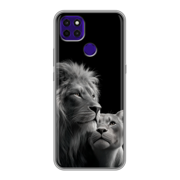 Силиконовый чехол на Lenovo K12 Pro с принтом Лев кошки