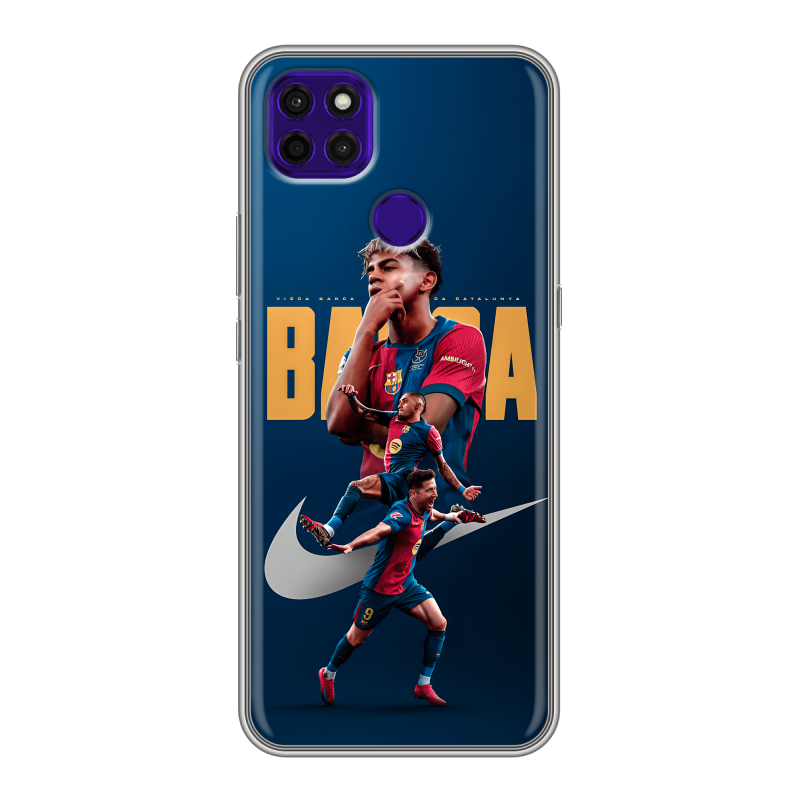 Силиконовый противоударный чехол на Lenovo K12 Pro с принтом Барселона Barca Yamal Силиконовый противоударный чехол на Lenovo K12 Pro с принтом Барселона Barca Yamal