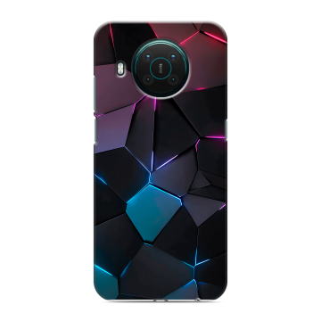 Силиконовый противоударный чехол на Nokia X10 с принтом Геометрия неона