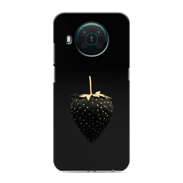 Силиконовый противоударный чехол на Nokia X10 с принтом Черная клубника Силиконовый противоударный чехол на Nokia X10 с принтом Черная клубника