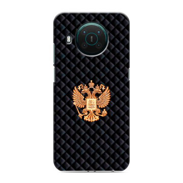 Силиконовый противоударный чехол на Nokia X10 с принтом Герб России принт