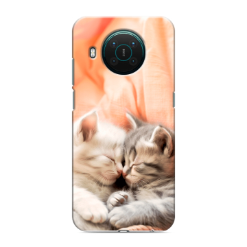 Силиконовый противоударный чехол на Nokia X10 с принтом Котята