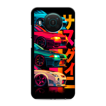 Силиконовый противоударный чехол на Nokia X10 с принтом Гоночные машины Силиконовый противоударный чехол на Nokia X10 с принтом Гоночные машины