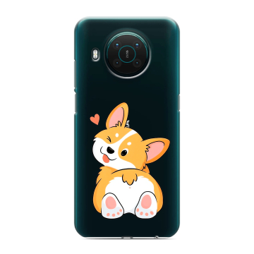 Силиконовый противоударный чехол на Nokia X10 с принтом Корги
