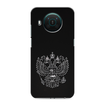 Силиконовый противоударный чехол на Nokia X10 с принтом Герб России