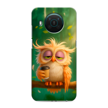 Силиконовый противоударный чехол на Nokia X10 с принтом сова