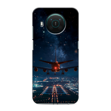 Силиконовый противоударный чехол на Nokia X10 с принтом самолет