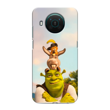 Силиконовый противоударный чехол на Nokia X10 с принтом Шрек Shrek Силиконовый противоударный чехол на Nokia X10 с принтом Шрек Shrek