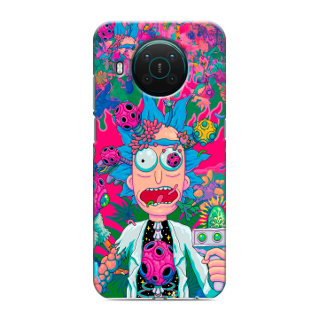 Силиконовый противоударный чехол на Nokia X10 с принтом Рик и Морти Rick Morty