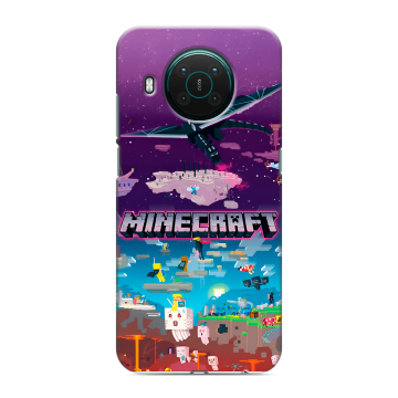 Силиконовый противоударный чехол на Nokia X10 с принтом Майнкрафт Minecraft