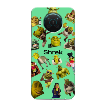 Силиконовый противоударный чехол на Nokia X10 с принтом Шрек Shrek Силиконовый противоударный чехол на Nokia X10 с принтом Шрек Shrek