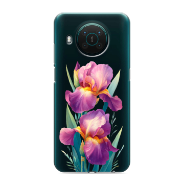 Силиконовый противоударный чехол на Nokia X10 с принтом Цветы орхидеи Силиконовый противоударный чехол на Nokia X10 с принтом Цветы орхидеи
