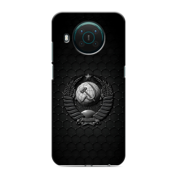 Силиконовый противоударный чехол на Nokia X10 с принтом Герб Флаг СССР