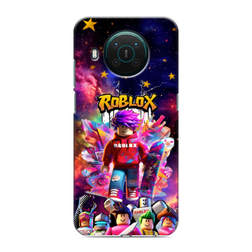 Силиконовый противоударный чехол на Nokia X10 с принтом Roblox Роблокс
