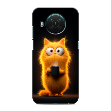 Силиконовый противоударный чехол на Nokia X10 с принтом Смешной кот