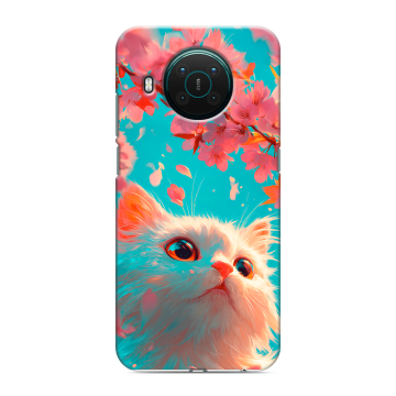 Силиконовый противоударный чехол на Nokia X10 с принтом Красивый кот Силиконовый противоударный чехол на Nokia X10 с принтом Красивый кот
