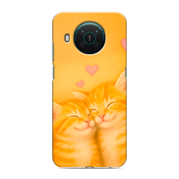 Силиконовый противоударный чехол на Nokia X10 с принтом Милые котята