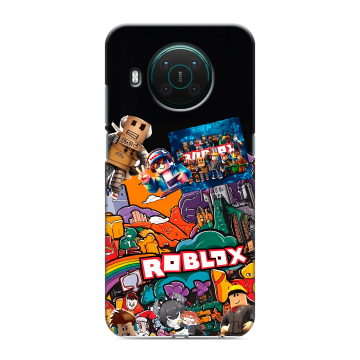 Силиконовый противоударный чехол на Nokia X10 с принтом Roblox Роблокс Силиконовый противоударный чехол на Nokia X10 с принтом Roblox Роблокс