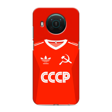 Силиконовый противоударный чехол на Nokia X10 с принтом Флаг Герб СССР Силиконовый противоударный чехол на Nokia X10 с принтом Флаг Герб СССР