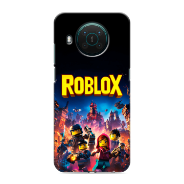 Силиконовый противоударный чехол на Nokia X10 с принтом Roblox Роблокс Силиконовый противоударный чехол на Nokia X10 с принтом Roblox Роблокс