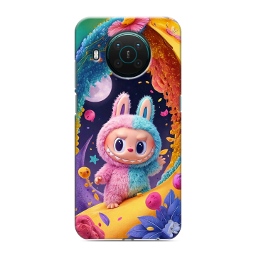 Силиконовый противоударный чехол на Nokia X10 с принтом Labubu Лабубу