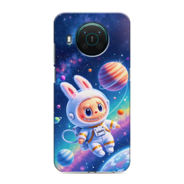 Силиконовый противоударный чехол на Nokia X10 с принтом Labubu Лабубу