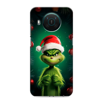 Силиконовый противоударный чехол на Nokia X10 с принтом Гринч Новый год Рождество Силиконовый противоударный чехол на Nokia X10 с принтом Гринч Новый год Рождество