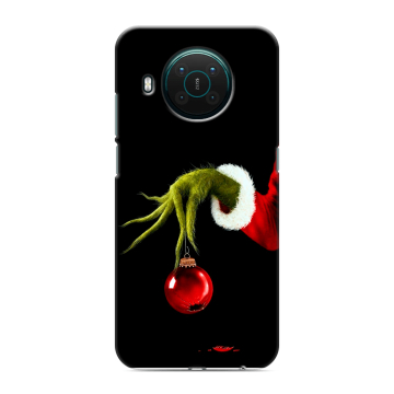 Силиконовый противоударный чехол на Nokia X10 с принтом Новый год Гринч Силиконовый противоударный чехол на Nokia X10 с принтом Новый год Гринч