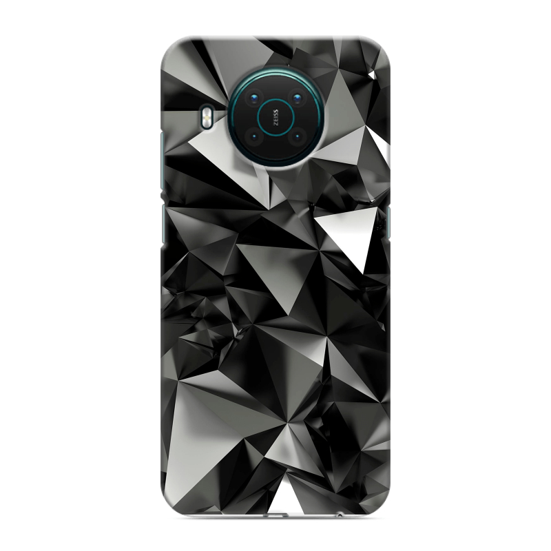 Силиконовый противоударный чехол на Nokia X10 с принтом Черные кристаллы Силиконовый противоударный чехол на Nokia X10 с принтом Черные кристаллы