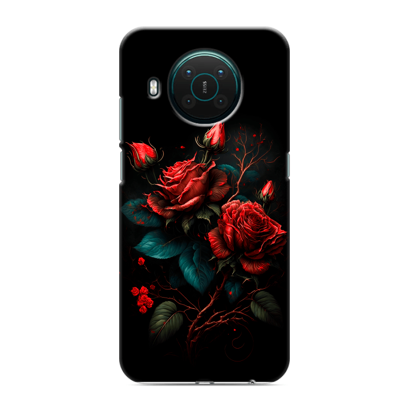 Силиконовый противоударный чехол на Nokia X10 с принтом Розы красные Силиконовый противоударный чехол на Nokia X10 с принтом Розы красные
