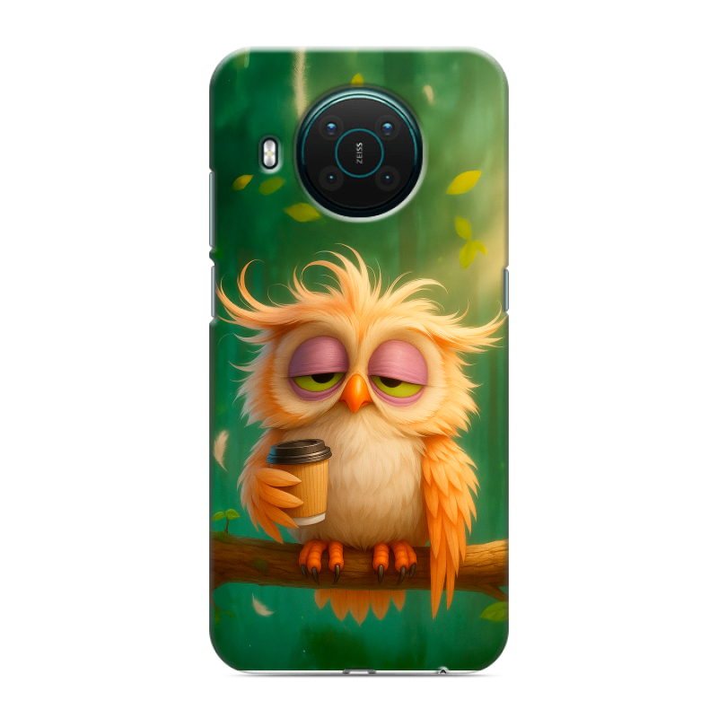 Силиконовый противоударный чехол на Nokia X10 с принтом сова Силиконовый противоударный чехол на Nokia X10 с принтом сова