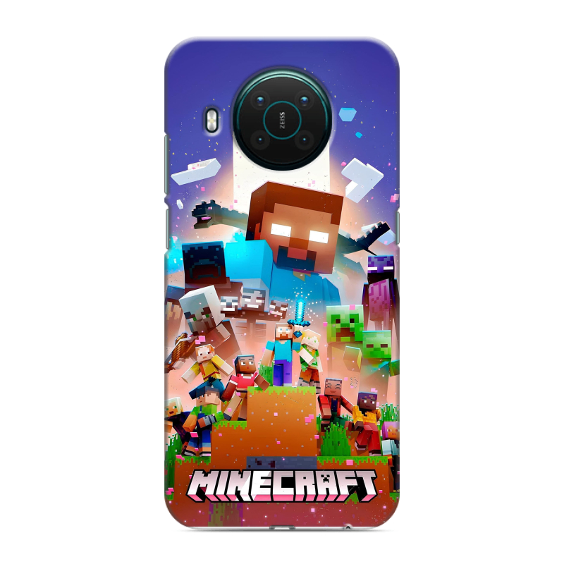 Силиконовый противоударный чехол на Nokia X10 с принтом Майнкрафт Minecraft Силиконовый противоударный чехол на Nokia X10 с принтом Майнкрафт Minecraft