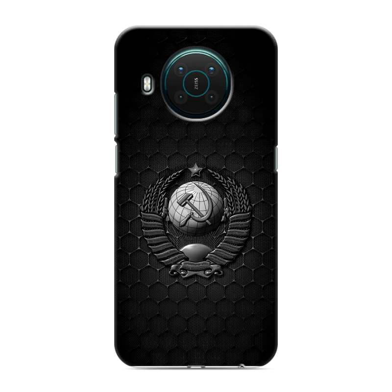 Силиконовый противоударный чехол на Nokia X10 с принтом Герб Флаг СССР Силиконовый противоударный чехол на Nokia X10 с принтом Герб Флаг СССР