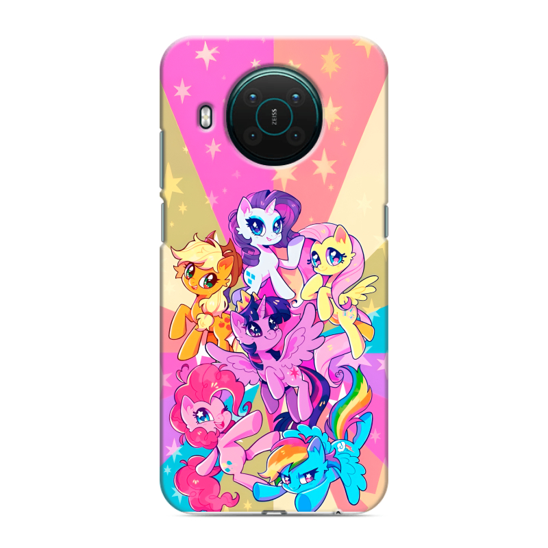 Силиконовый противоударный чехол на Nokia X10 с принтом My little pony Дружба чудо Силиконовый противоударный чехол на Nokia X10 с принтом My little pony Дружба чудо