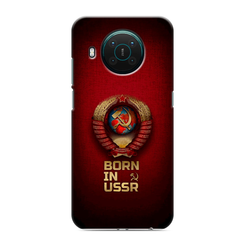 Силиконовый противоударный чехол на Nokia X10 с принтом Флаг Герб СССР Силиконовый противоударный чехол на Nokia X10 с принтом Флаг Герб СССР